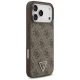 Guess Leather 4G Triangle Strass MagSafe dėklas iPhone 17 / 18 Pro Max, rudas