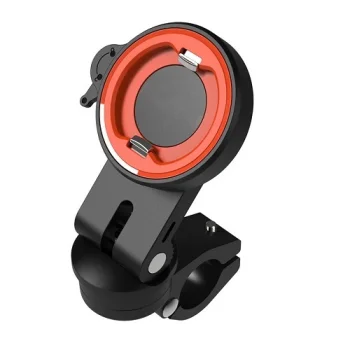 Telefono laikiklis motociklo ir paspirtuko veidrodėliui 10-16mm, juodas/oranžinis