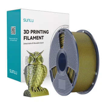 Sunlu PLA+ Silk Dual Color 3D spausdinimo plastikas, juodas ir auksinis