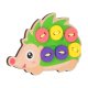 Wooden Hedgehog Button Sewing Educational Kit