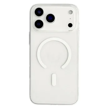Dėklas iPhone 18 Pro Max / 17 Pro Max su MagSafe palaikymu, skaidriai baltas