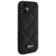 Guess dėklas iPhone 16 Plus telefonui Quilted Metal Logo, juodas