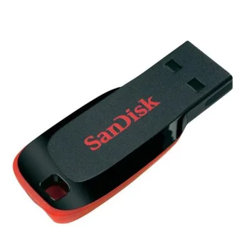 SanDisk Cruzer Blade 64GB USB 2.0 atmintukas, juodas, raudonas