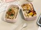 Bento Lunch Box with Compartments XXL, 2 Tier Stackable Meal Prep Container with Utensils, pink