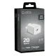 SBS TETRGAN1C20W 20W GaN sieninis įkroviklis su USB-C Power Delivery, baltas