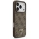 Guess dėklas iPhone 17 Pro telefonui Leather 4G Triangle Strass MagSafe, rudas
