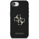 Guess PU Grained 4G Metal Logo dėklas iPhone 16e, juodas