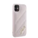 Karl Lagerfeld dėklas iPhone 11 / XR Diagonal Quilted Script, rožinis