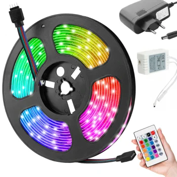 Vandeniui atspari LED SMD 5050 RGB juosta su pulteliu, 4.5m