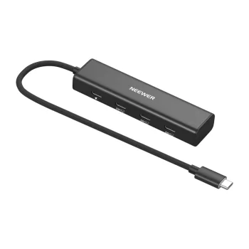 USB-C šakotuvas NEEWER PS020E 4-in-1, 10 Gb/s, PD 100W, juodas