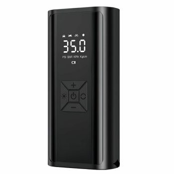 Akumuliatorinis oro kompresorius su 6500mAh baterija, 150 PSI, juodas