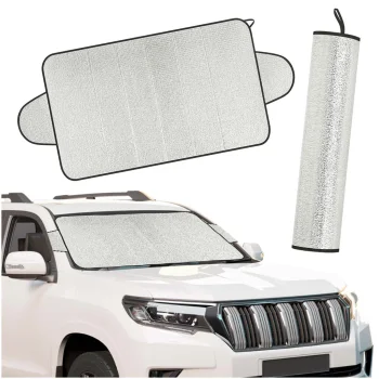 Car Windshield Sun and Frost Protector Cover, Silver