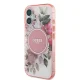 Guess dėklas iPhone 16 telefonui IML Flower & Tonal Circle MagSafe, rožinis