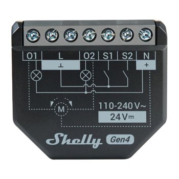 Išmanusis valdiklis Shelly 2PM Gen4 Zigbee/Matter, 2 kanalų