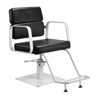 Hairdressing Chair Gabbiano Porto Black with White Base