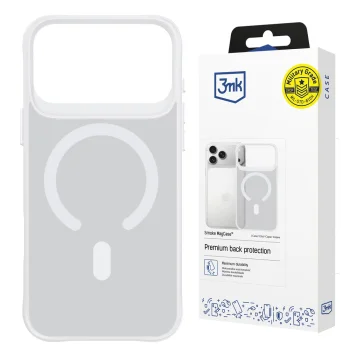 Dėklas 3mk Smoke MagCase skirtas iPhone 17 Pro, baltas permatomas