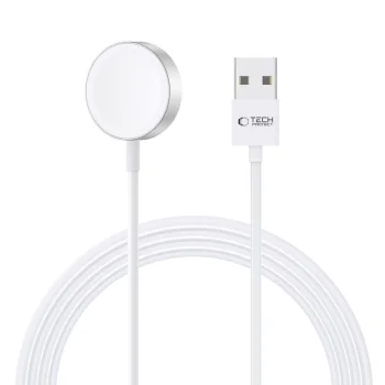 Tech-Protect UltraBoost magnetinis įkroviklis Apple Watch, USB-A, 1.2m, baltas