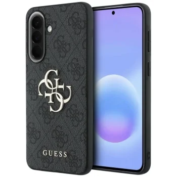 Dėklas Guess Leather 4G Metal Logo telefonui Samsung Galaxy A37 5G, juodas