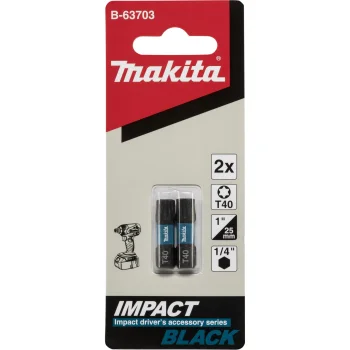 Makita Impact Black T40 sukimo antgaliai B-63703, 25 mm, 2 vnt.
