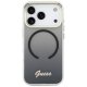 Guess IML Gradient Script Metal MagSafe dėklas iPhone 17 Pro Max, Juodas