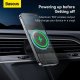Baseus CW01 automobilinis telefono laikiklis su 15W belaidžiu įkrovikliu, juodas