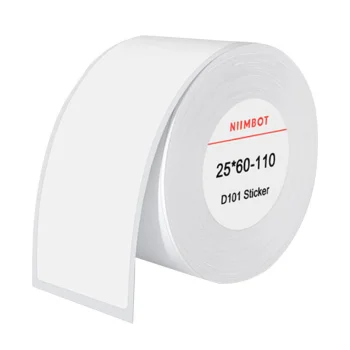 Termoetiketės Niimbot 25x60 mm, 110 vnt., baltos