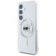 Karl Lagerfeld Button Karl Head MagSafe dėklas Samsung Galaxy S25, baltas