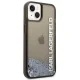 Karl Lagerfeld Liquid Glitter Elong dėklas, skirtas iPhone 14, juodas