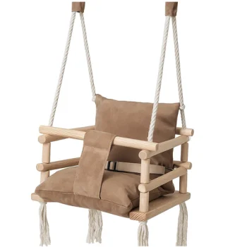 KRUZZEL Toddler Indoor Velvet Swing Seat H26685, Beige