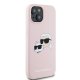 Karl Lagerfeld Silicone Karl & Choupette MagSafe dėklas iPhone 15 (6.1\"), rožinis