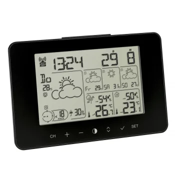 "TFA PRIMO Meteotime" radijo meteorologinė stotelė, juoda