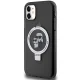 Karl Lagerfeld dėklas iPhone 11 / XR Ring Stand Karl & Choupette MagSafe, juodas