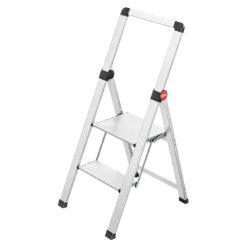 Pakopų kopėtėlės Hailo DK40 BasicLine Design, 2 pakopos, sidabrinės