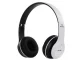 Belaidės ausinės P47 su Bluetooth, mikrofonu ir FM radiju, baltos