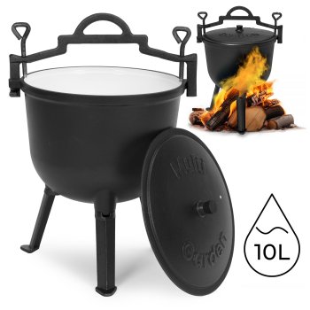 Emaliuotas ketaus puodas ant laužo Multigarden 144434, 10 l