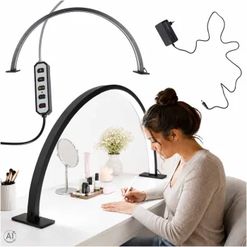 Half Moon Shadowless LED Desk Lamp for Manicure 40W, Black