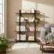 ModernHome S-04A industrinio stiliaus lentyna, 4 lentynos, metalinis rėmas