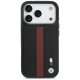 BMW M Perforated Stripe Logo MagSafe dėklas iPhone 17 Pro telefonui, raudonas