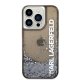 Karl Lagerfeld dėklas iPhone 14 Pro su MagSafe, Liquid Glitter, juodas