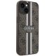 Guess iPhone 14 Plus dėklas 4G Printed Stripes MagSafe, rudas