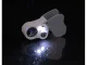 Sulankstoma juvelyrinė lupa 25x 50x su LED ir UV, sidabrinė