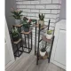 Triejų aukštų pastatomas gėlių stovas Ruhhy 00025627, 81 cm, juodas/rudas