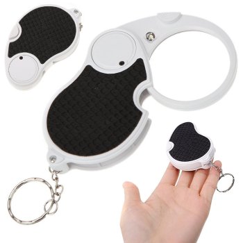 Folding Pocket Magnifier with LED Light 4x, White