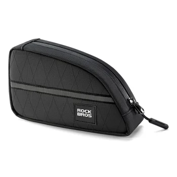 Rockbros trikampis dviračio rėmo krepšys 0.8l, juodas