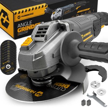 Kampinis šlifuoklis Humberg Hm-411 1200W, 125 mm su 10 diskų