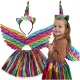 Unicorn Costume for Girls with Tutu Skirt, Wings and Headband, Multicolor