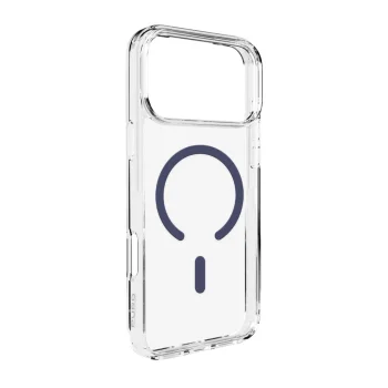 Puro Lite Mag dėklas iPhone 17 Pro Max telefonui, skaidrus su mėlynu žiedu