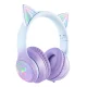 Belaidės žaidimų ausinės ONIKUMA B90 su RGB katės ausytėmis, mėlyna/violetinė