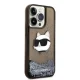 Karl Lagerfeld dėklas iPhone 14 Pro telefonui Liquid Glitter Choupette, juodas