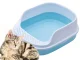 Open Cat Litter Box with Frame and Scoop, Blue (48 x 38 x 19 cm)